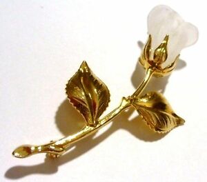 【送料無料】アクセサリー　ネックレス　ビンテージフォームbroche ancien bijou vintage en forme de rose effet verre opaline couleur or 356