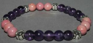 【貨物輸送無料】付属物 頸飾り 腕輪bracelet margurite amthyste et rhodonite ジュエリー・アクセサリー-男女兼用アクセサリー-ネックレス・ペンダント