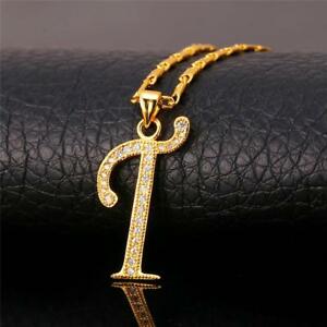 【貨物輸送無料】付属物 頸飾り アルファベットネックレスペンダント18k furono iniziale alfabeto inglese t lettera zirconi collana ciondolo ネックレス・ペンダント-男女兼用アクセサリー-ジュエリー・アクセサリー