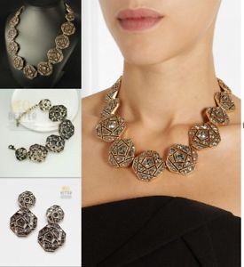 【送料無料】アクセサリー　ネックレス　parrure collier boucles doreilles art deco octogonal cristal gris court retro
