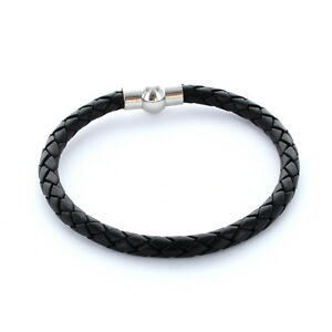 【貨物輸送無料】付属物 頸飾り カフカフuomo preferiti  bracciale bracciale pelle intrecciato 0,5糎 colore nero ジュエリー・アクセサリー-ネックレス・ペンダント
