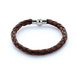 【貨物輸送無料】付属物 頸飾り カフカフブラウンライトブラウンuomo preferiti  bracciale bracciale pelle intrecciato 0,5糎 colore marronemarrone chiaro ネックレス・ペンダント-男女兼用アクセサリー