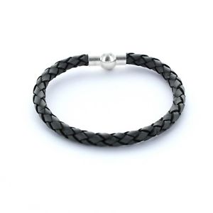 【貨物輸送無料】付属物 頸飾り カフカフグレーuomo preferiti  bracciale bracciale pelle intrecciato 0,5糎 colore grigio ジュエリー・アクセサリー-男女兼用アクセサリー