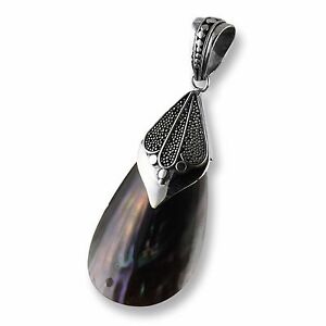 【送料無料】アクセサリー　ネックレス　シルバーペンダントダークパールシェルbel 925er argento ciondolo scuri conchiglia madreperla fatto a mano ps542