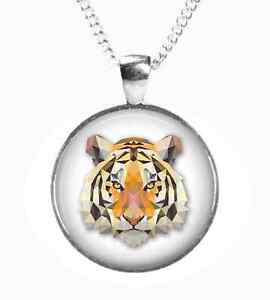 【貨物輸送無料】付属物 頸飾り タイガーガラスフォトペンダントプリントフォトアートtigervetro foto ciondolo su cateninaargento placcato foto stampa art s1 男女兼用アクセサリー-ジュエリー・アクセサリー-ネックレス・ペンダント