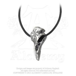 【貨物輸送無料】付属物 頸飾り ピューターペンダントalchemytimone della soggezione ravenskullciondolo インチ peltro ネックレス・ペンダント-ジュエリー・アクセサリー