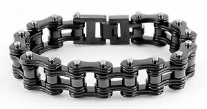 【送料無料】アクセサリー　ネックレス　ステンレススチールブラックメッシュストラップチェーンアメリカuomo acciaio inox doppia maglia nera bicicletta cinturino a catena usa venditore