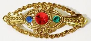 【送料無料】アクセサリー　ネックレス　ビンテージbroche barette vintage finement travaill strass couleur * 4247