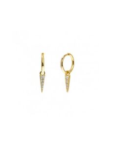 【送料無料】アクセサリー　ネックレス　ジュリアミニスパイクフープｋゴールドjulia derigo pendientes mini pave spike charm hoops chapado en oro 18k miss