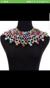 【送料無料】アクセサリー　ネックレス　マルチカラーチョークカラーネックレスビーズle donne grande grosso sovradimensionato multi colore girocollo collare collana di perline 15,185円