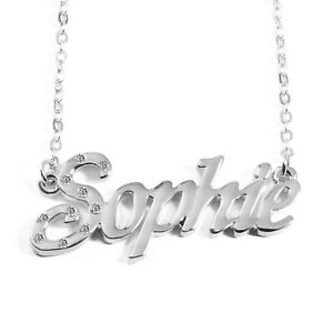 【送料無料】アクセサリー　ネックレス　ソフィーホワイトゴールドメッキネックレスクリスマスクリスマスsophie 18ct bianco oro placcatura collana con nomedesigner xmas regalo di natale