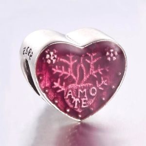【貨物輸送無料】付属物 頸飾り ラテン語amo te  latin i love you  cuore originale massiccio 925 ネックレス・ペンダント-男女兼用アクセサリー-ジュエリー・アクセサリー