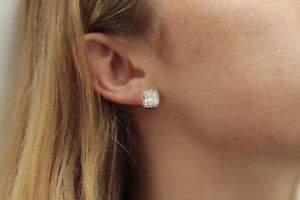 【貨物輸送無料】付属物 頸飾り イヤリングスクエアピンハローargento sterling orecchini a perno quadrato halo 男女兼用アクセサリー-ネックレス・ペンダント