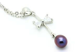 【送料無料】アクセサリー　ネックレス　ジルコニウムミリブランpendentif oxyde de zirconium perle 6 mm plaqu or blanc 18 k chaine