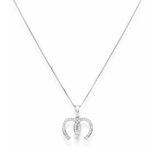 【送料無料】アクセサリー　ネックレス　ネックレスアーメンシルバースワロフスキーペンダントcollana donna amen cl2hs argento 925 ferro di cavallo swarovski pendente