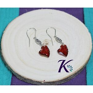 【送料無料】アクセサリー　ネックレス　アルジェントクールマグマスワロフスキーエレメントboucles doreilles argent 925 coeur devoted 2 u 17mm red magma swarovski elemen