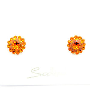 【送料無料】アクセサリー　ネックレス　orecchino a perno con margherita di strass arancio sodini