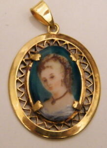 【送料無料】アクセサリー　ネックレス　リモージュフランスサムネールpendentif entourage plaqu or,miniature femme sign limoges france,nls958 29,800円