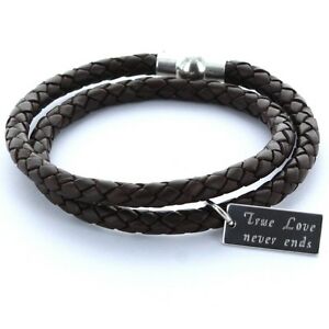 【送料無料】アクセサリー　ネックレス　スキン×カフカフブラウンuomo preferiti bracciale bracciale in pelle 0,5cm 2x avvolto amp; incisione marrone