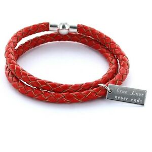 【送料無料】アクセサリー　ネックレス　スキン×カフカフuomo preferiti bracciale bracciale in pelle 0,5cm 2x avvolto amp; incisione rosso