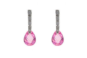 【送料無料】アクセサリー ネックレス スターリングシルバーピンクイヤリングsterling silver pink amp; white zirconi orecchini pendenti nuovi
