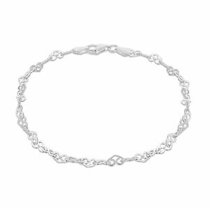 【送料無料】アクセサリー　ネックレス　トスカーナシルバースターリングシルバーハートリンクブレスレットtoscana argento sterling silver patterned cuore link braccialetto di 19cm75
