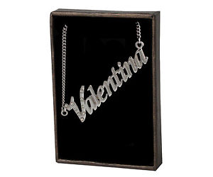 【送料無料】アクセサリー　ネックレス　ネームネックレスチェコラインストーンペンダントデザインnome collana valentina 18k placcati oro ceco strass ciondolo design