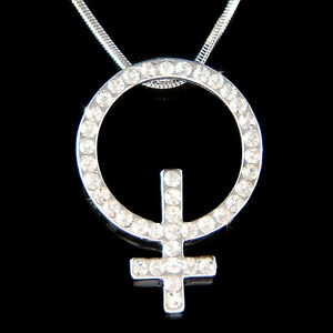 【送料無料】アクセサリー　ネックレス　メススワロフスキークリスタルシンボルアイデンティティネックレス~ femminile insegna fatto con swarovski cristallo simbolo venus identity collana 21,158円