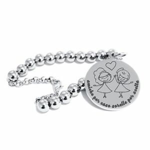 【送料無料】アクセサリー　ネックレス　スチールブレスレットカスタムbracciale in acciaio personalizzato amiche per caso sorelle per scelta