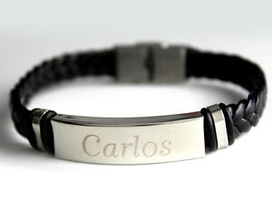【送料無料】アクセサリー　ネックレス　カルロスブレスレットプレゼントcarlosda uomo bracciale con nomein pelle intrecciato regali di compleanno per lui