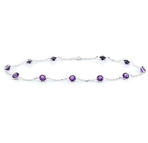 【送料無料】ネックレス　ｋホワイトゴールドラウンドシェイプアメジストインチ14k white gold gemstone anklet with round shape amethysts 105 inches
