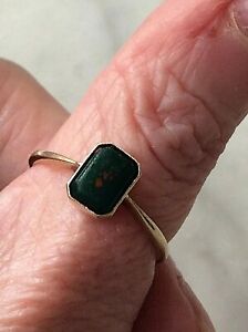 【送料無料】ネックレス　リングサイズbloodstone agate ring 1935 size q 12