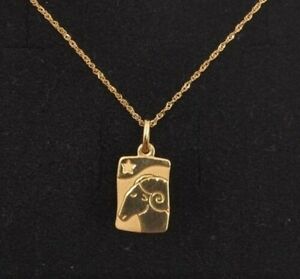 【送料無料】ネックレス　チェーンゴールドペンダントホロスコープpendant with chain gold 18k horoscope aries