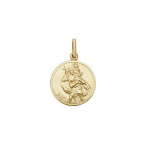 【送料無料】ネックレス ゴールドラウンドセントクリストファーペンダント9ct gold round st christopher pendant 550g