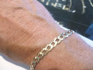 【送料無料】ネックレス　チェーンブレスレットインチフィット9ct 375 gold curb chain bracelet 84 grms gents will fit 7 inch wrist｜hokushin