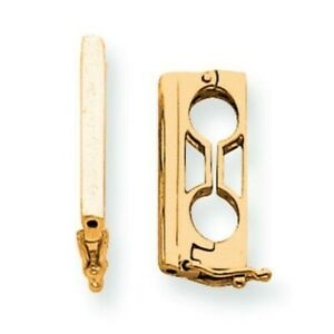 【貨物輸送無料】頸飾り ｋｔイエローゴールドパールクラスプエンハンサー14 kt yellow gold pearl shortener clasp enhancer  squarerectangle design