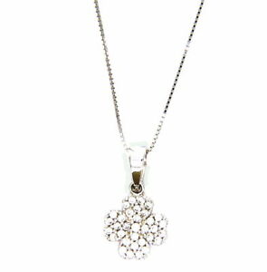 【貨物輸送無料】頸飾り ジルコンネックレスホワイトゴールド18kt 7501000クローバー
