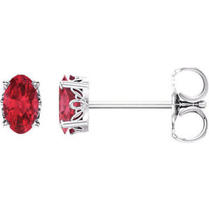 【貨物輸送無料】頸飾り チャタム14kホワイトゴールドルビーイアリングchatham created ruby earrings インチ 14k white gold