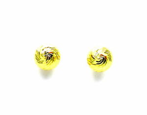 【送料無料】ネックレス　イェローゴールドイアリング18kt 7501000ボールyellow gold earrings 18kt 7501000 spheres balls knurled lobe