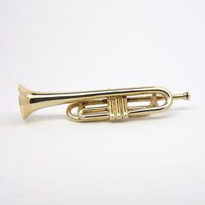 【送料無料】ネックレス トランペットブローチイエローゴールドtrumpet brooch 9ct yellow gold 55x12mm|hokushin