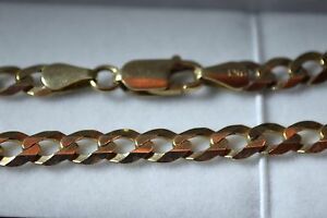 【送料無料】ネックレス ブランドイエローゴールドフラットリンクチェーントリガークラスプbrand 9 ct yellow gold flat curb open link 17 chain 118 g trigger clasp|hokushin