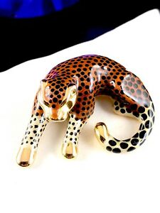 【送料無料】ネックレス　ｋイエローゴールドエナメルスライドチャームペンダントamazing slc polished 14k yellow gold enamel leopard figural slide charm pendant｜hokushin