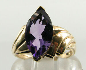 【送料無料】ネックレス ビッグｋゴールド×アメジストアールデコインリングフリーサイズbig 9ct 9k gold 14mm x 7mm amethyst marquise art deco ins ring free resize