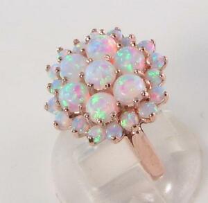 【送料無料】ネックレス ｋローズゴールドオパールクラスタアールデコインリングhuge english 9k rose gold fiery opal 25 stone cluster art deco ins ring free sz