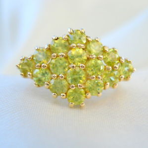 【送料無料】ネックレス ブラジルゴールドクラスタリング206ct certified fiery brazilian sphene gold cluster ring