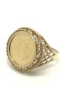 【送料無料】ネックレス ブリタニアリングイエローゴールドマウントリングサイズ110 britannia 22ct ring  yellow gold mount 9ct  ring size s  762g
