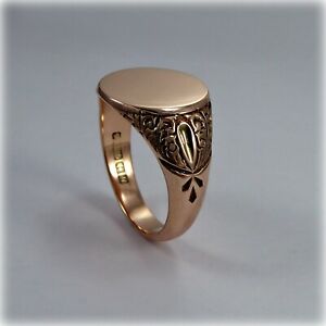 【送料無料】ネックレス ヴィンテージローズゴールドvintage 9ct rose gold signet ring,1921 hallmark