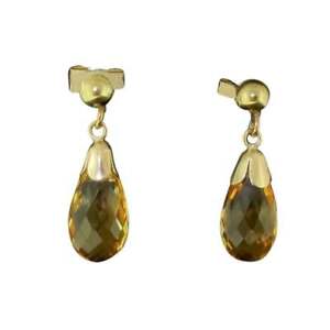 【送料無料】ネックレス ゴールドシトリンカットドロップイヤリングattractive gold and briolette cut citrine drop earrings