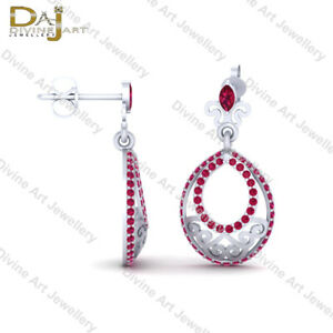 【送料無料】ネックレス　ピンクカットルビードロップイヤリングホワイトゴールドイヤリングmarquise cut pink ruby drop dangle earrings white gold bridal wedding earrings｜hokushin 32,487円
