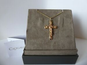 【貨物輸送無料】首飾り ゴールドイエローローズライフクロスペンダントゴールドツリーチェーンclogau gold, 9コンピュータ断層撮影法 yellow amp; rose gold tree of life cross pendant amp; 18 chain